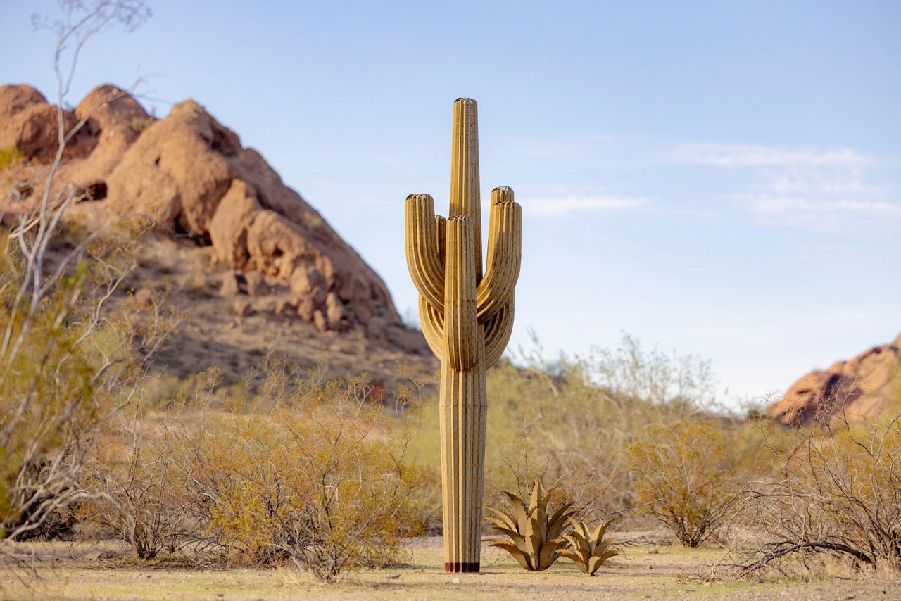 Metal Saguaro Cactus | Landscape Yard Art | Desert Steel