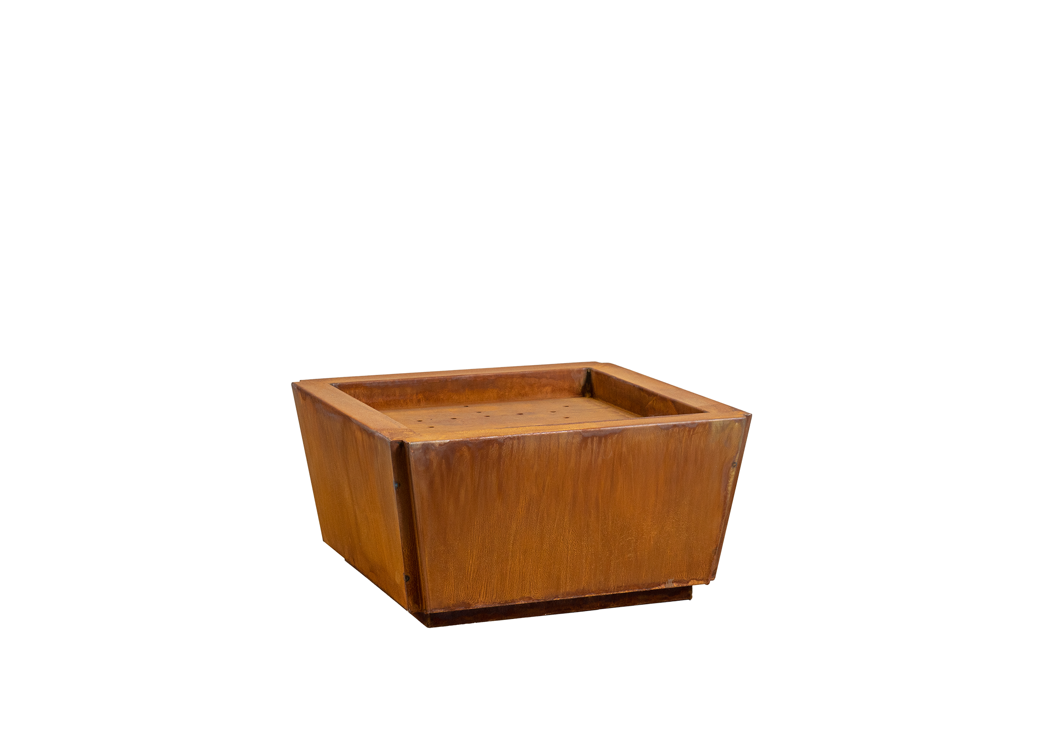 Steel Tapered Box Style Planter - Rust