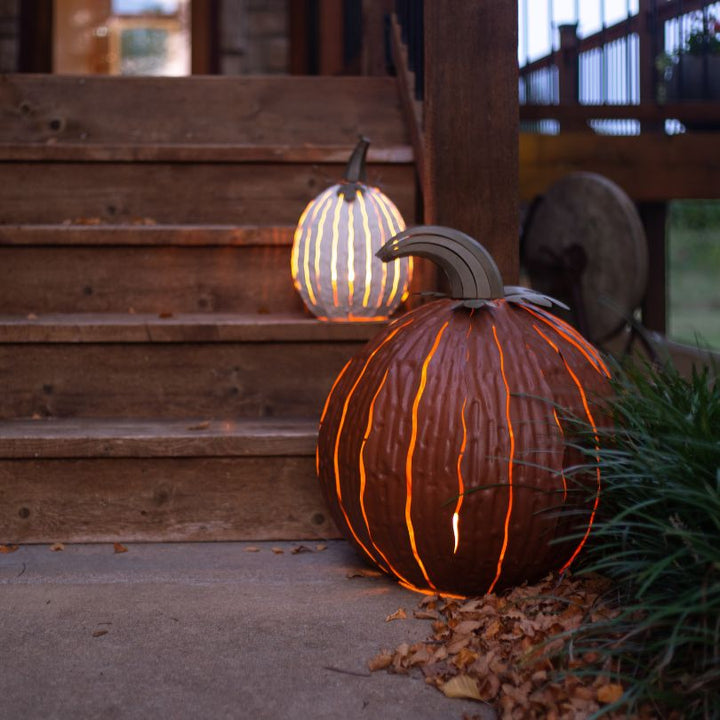 XL Metal Pumpkin Luminary Set