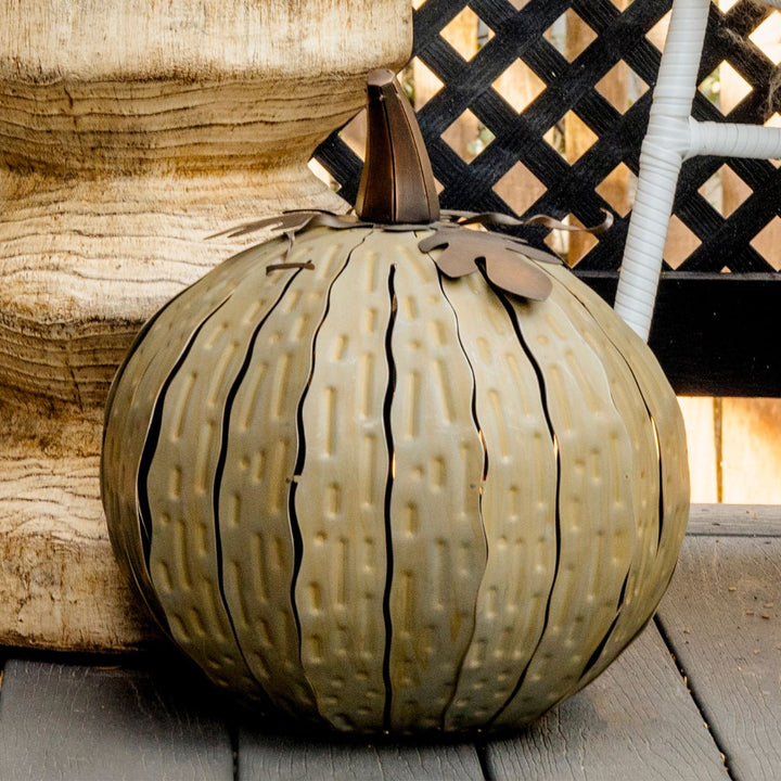 Patina Metal Pumpkin Luminary