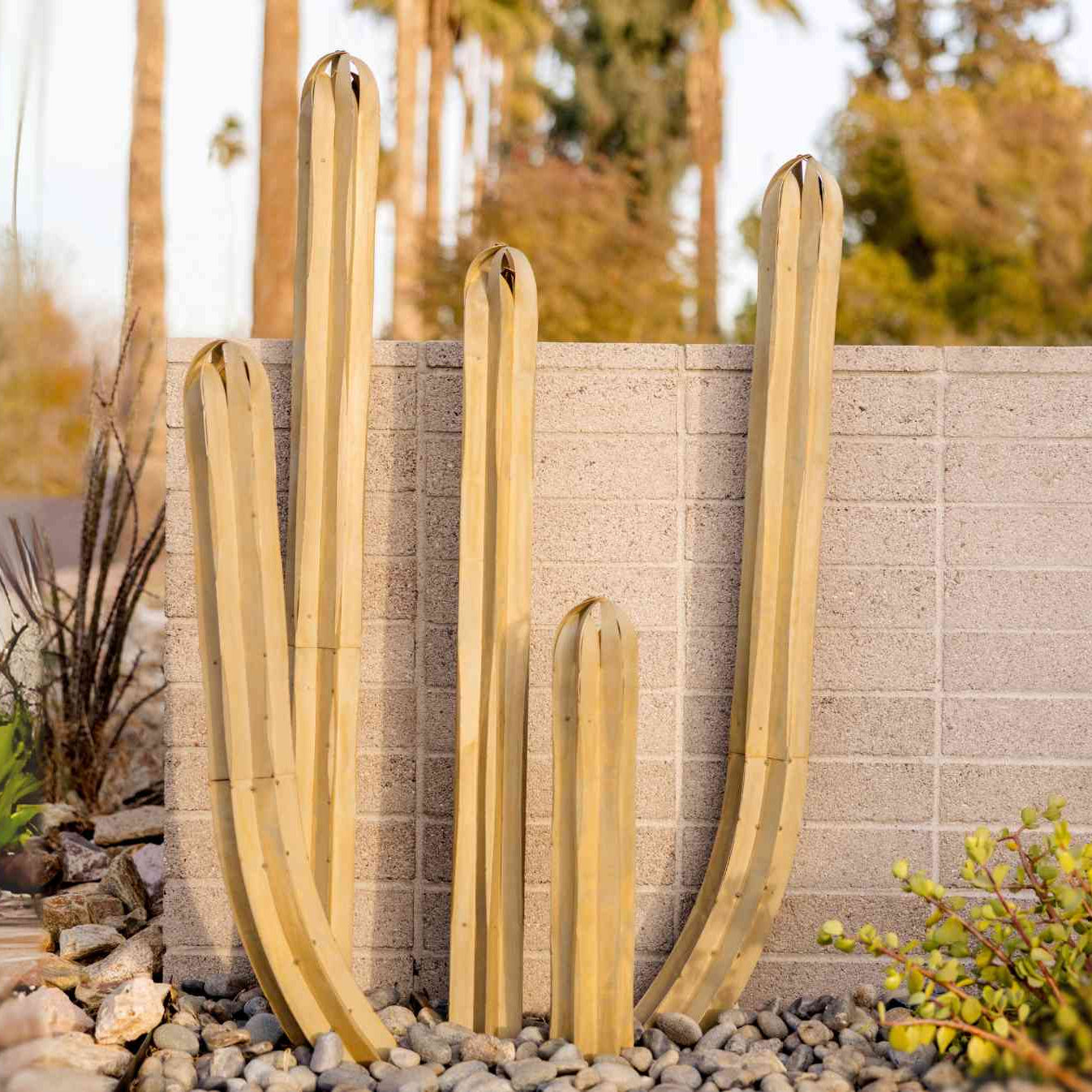 desert steel succulents Metal Mexican Fence Post | 5 Piece