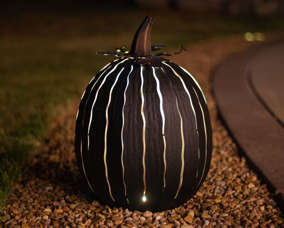 Black Metal Pumpkin Luminary