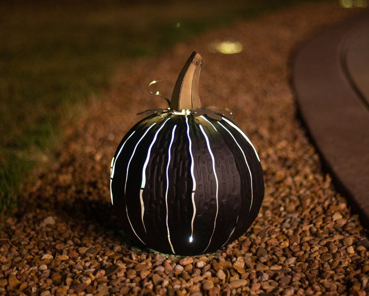 Black Metal Pumpkin Luminary