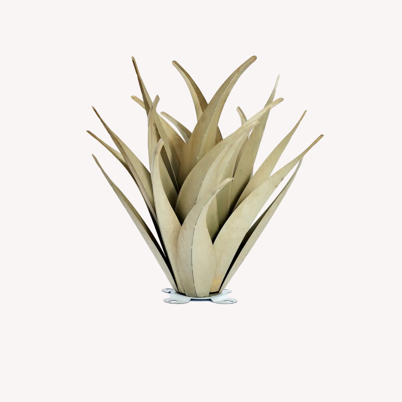 Steel agave sculpture on a white background