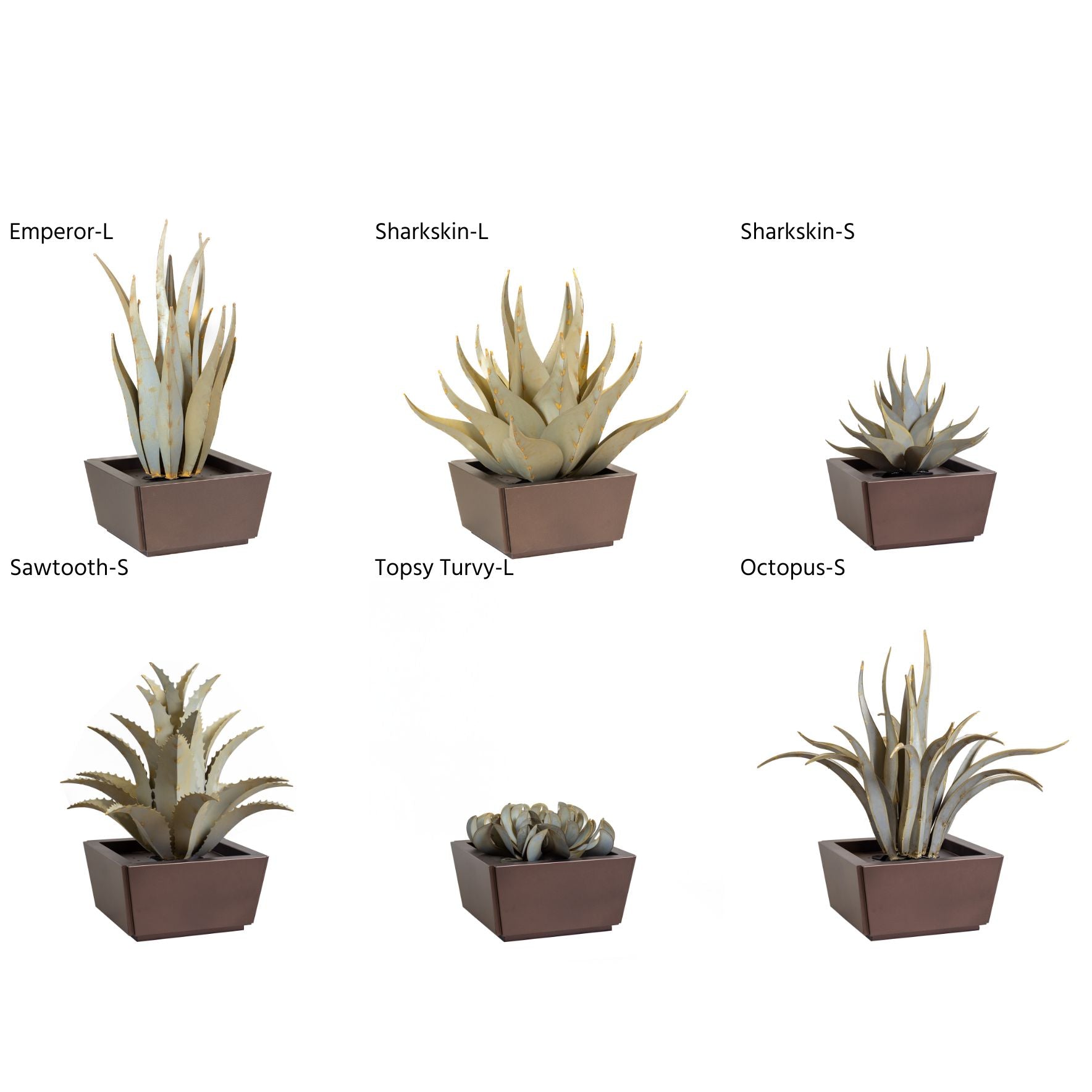 desert plant pots Tapered Box | Metal Planter
